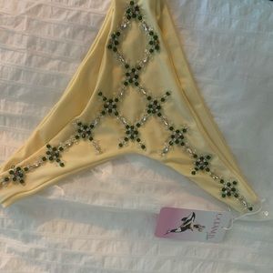 Oceanus Mary Una swim bottom. Hand embroidered Swarovski crystals. Never worn